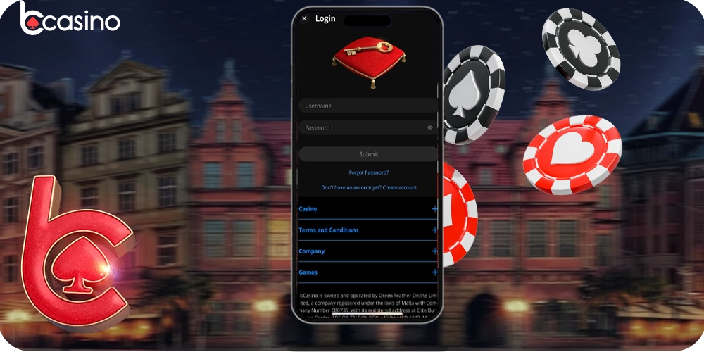 Mobile Login at bCasino