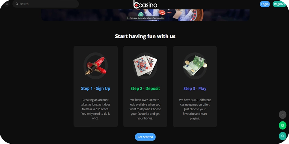 b Casino Registration Guide