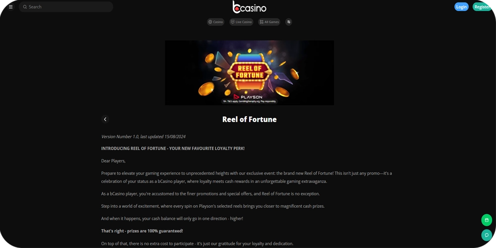 b Casino Reel of Fortune