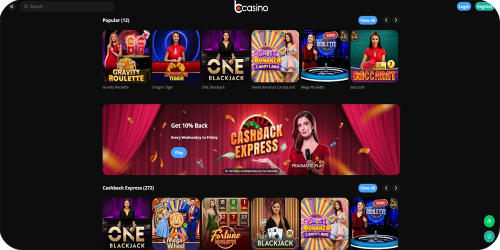 Live Casino at bCasino